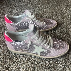 Golden Goose Glitter Pink and White Sneakers Limited Edition 7/250